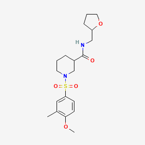 molecular formula C19H28N2O5S B4226176 1-[(4-methoxy-3-methylphenyl)sulfonyl]-N-(tetrahydro-2-furanylmethyl)-3-piperidinecarboxamide 