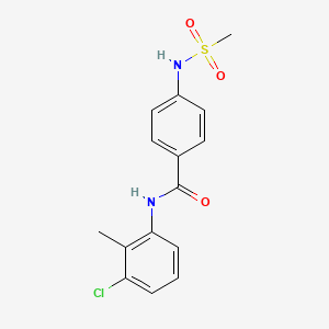 molecular formula C15H15ClN2O3S B4226183 N-(3-chloro-2-methylphenyl)-4-[(methylsulfonyl)amino]benzamide 