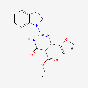 molecular formula C19H19N3O4 B4226190 ethyl 2-(2,3-dihydro-1H-indol-1-yl)-6-(2-furyl)-4-oxo-1,4,5,6-tetrahydro-5-pyrimidinecarboxylate 