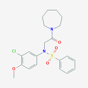 molecular formula C21H25ClN2O4S B422621 N-[2-(azepan-1-yl)-2-oxoethyl]-N-(3-chloro-4-methoxyphenyl)benzenesulfonamide 