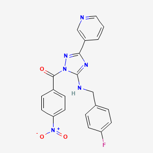 molecular formula C21H15FN6O3 B4226216 N-(4-fluorobenzyl)-1-(4-nitrobenzoyl)-3-(3-pyridinyl)-1H-1,2,4-triazol-5-amine 
