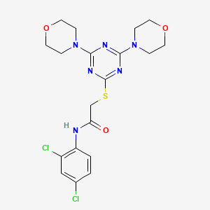 molecular formula C19H22Cl2N6O3S B4226218 N-(2,4-dichlorophenyl)-2-[(4,6-di-4-morpholinyl-1,3,5-triazin-2-yl)thio]acetamide 