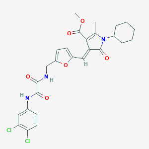 molecular formula C27H27Cl2N3O6 B422622 Methyl pyrazol-4-yl thiocyanate 