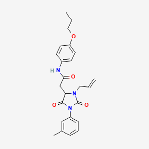 2-[3-allyl-1-(3-methylphenyl)-2,5-dioxo-4-imidazolidinyl]-N-(4-propoxyphenyl)acetamide