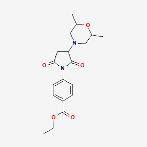 ethyl 4-[3-(2,6-dimethyl-4-morpholinyl)-2,5-dioxo-1-pyrrolidinyl]benzoate