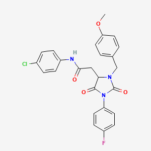 N-(4-chlorophenyl)-2-[1-(4-fluorophenyl)-3-(4-methoxybenzyl)-2,5-dioxo-4-imidazolidinyl]acetamide