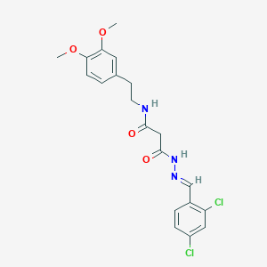 molecular formula C20H21Cl2N3O4 B422627 3-[2-(2,4-dichlorobenzylidene)hydrazino]-N-[2-(3,4-dimethoxyphenyl)ethyl]-3-oxopropanamide 