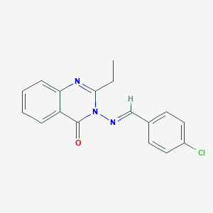 3-[(4-chlorobenzylidene)amino]-2-ethyl-4(3H)-quinazolinone