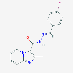 molecular formula C16H13FN4O B422632 N'-(4-fluorobenzylidene)-2-methylimidazo[1,2-a]pyridine-3-carbohydrazide 