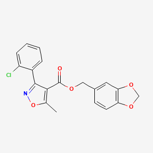 1,3-benzodioxol-5-ylmethyl 3-(2-chlorophenyl)-5-methyl-4-isoxazolecarboxylate