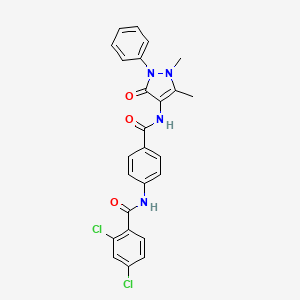 molecular formula C25H20Cl2N4O3 B4226327 2,4-dichloro-N-(4-{[(1,5-dimethyl-3-oxo-2-phenyl-2,3-dihydro-1H-pyrazol-4-yl)amino]carbonyl}phenyl)benzamide 