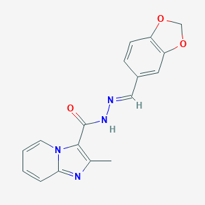 molecular formula C17H14N4O3 B422633 N'-(1,3-benzodioxol-5-ylmethylene)-2-methylimidazo[1,2-a]pyridine-3-carbohydrazide CAS No. 155699-18-6