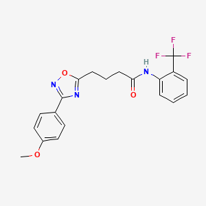 molecular formula C20H18F3N3O3 B4226330 4-[3-(4-methoxyphenyl)-1,2,4-oxadiazol-5-yl]-N-[2-(trifluoromethyl)phenyl]butanamide 