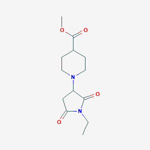 molecular formula C13H20N2O4 B4226334 methyl 1-(1-ethyl-2,5-dioxo-3-pyrrolidinyl)-4-piperidinecarboxylate 