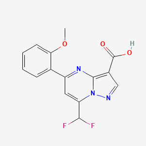 molecular formula C15H11F2N3O3 B4226356 7-(difluoromethyl)-5-(2-methoxyphenyl)pyrazolo[1,5-a]pyrimidine-3-carboxylic acid 