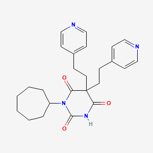 molecular formula C25H30N4O3 B4226360 1-cycloheptyl-5,5-bis[2-(4-pyridinyl)ethyl]-2,4,6(1H,3H,5H)-pyrimidinetrione 