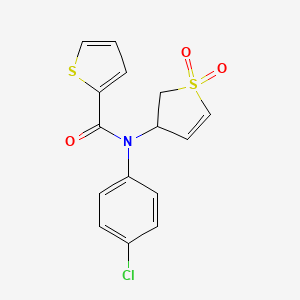 molecular formula C15H12ClNO3S2 B4226386 N-(4-chlorophenyl)-N-(1,1-dioxido-2,3-dihydro-3-thienyl)-2-thiophenecarboxamide 