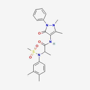 molecular formula C23H28N4O4S B4226397 N~1~-(1,5-dimethyl-3-oxo-2-phenyl-2,3-dihydro-1H-pyrazol-4-yl)-N~2~-(3,4-dimethylphenyl)-N~2~-(methylsulfonyl)alaninamide 