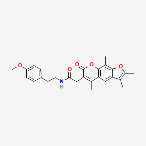 molecular formula C26H27NO5 B4226405 N-[2-(4-methoxyphenyl)ethyl]-2-(2,3,5,9-tetramethyl-7-oxo-7H-furo[3,2-g]chromen-6-yl)acetamide 