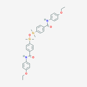 molecular formula C34H40N2O5Si2 B422641 4-(3-{4-[(4-ethoxyanilino)carbonyl]phenyl}-1,1,3,3-tetramethyldisiloxanyl)-N-(4-ethoxyphenyl)benzamide 