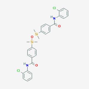 molecular formula C30H30Cl2N2O3Si2 B422642 4-(3-{4-[(2-chloroanilino)carbonyl]phenyl}-1,1,3,3-tetramethyldisiloxanyl)-N-(2-chlorophenyl)benzamide 