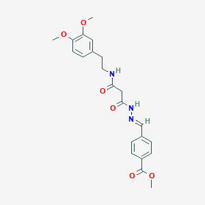 methyl 4-[(E)-[[3-[2-(3,4-dimethoxyphenyl)ethylamino]-3-oxopropanoyl]hydrazinylidene]methyl]benzoate