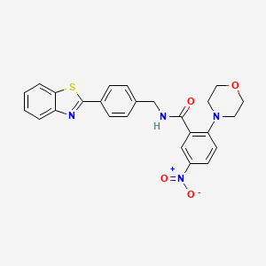 molecular formula C25H22N4O4S B4226447 N-[4-(1,3-benzothiazol-2-yl)benzyl]-2-(4-morpholinyl)-5-nitrobenzamide 