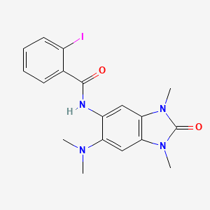 molecular formula C18H19IN4O2 B4226448 N-[6-(dimethylamino)-1,3-dimethyl-2-oxo-2,3-dihydro-1H-benzimidazol-5-yl]-2-iodobenzamide 