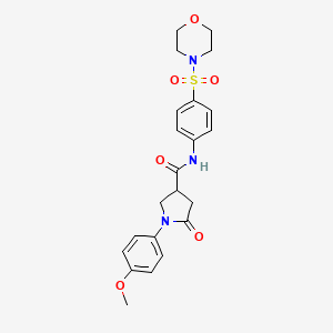 molecular formula C22H25N3O6S B4226461 1-(4-methoxyphenyl)-N-[4-(4-morpholinylsulfonyl)phenyl]-5-oxo-3-pyrrolidinecarboxamide 