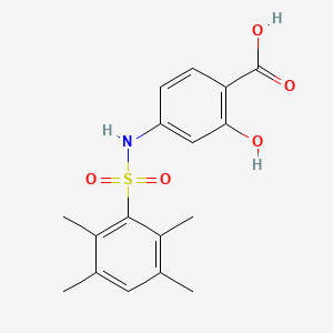 molecular formula C17H19NO5S B4226473 2-hydroxy-4-{[(2,3,5,6-tetramethylphenyl)sulfonyl]amino}benzoic acid 