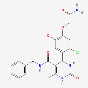 molecular formula C22H23ClN4O5 B4226476 4-[4-(2-amino-2-oxoethoxy)-2-chloro-5-methoxyphenyl]-N-benzyl-6-methyl-2-oxo-1,2,3,4-tetrahydro-5-pyrimidinecarboxamide 