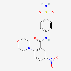 molecular formula C17H18N4O6S B4226491 N-[4-(aminosulfonyl)phenyl]-2-(4-morpholinyl)-5-nitrobenzamide 