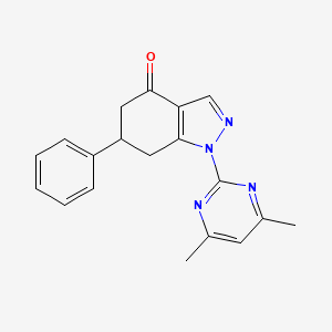 molecular formula C19H18N4O B4226500 1-(4,6-dimethyl-2-pyrimidinyl)-6-phenyl-1,5,6,7-tetrahydro-4H-indazol-4-one 