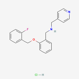 molecular formula C20H20ClFN2O B4226507 {2-[(2-fluorobenzyl)oxy]benzyl}(4-pyridinylmethyl)amine hydrochloride 