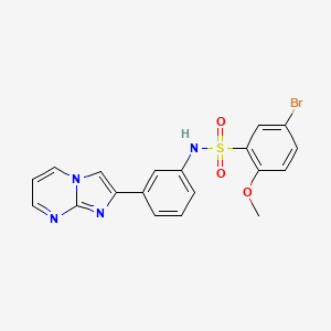molecular formula C19H15BrN4O3S B4226515 5-bromo-N-(3-imidazo[1,2-a]pyrimidin-2-ylphenyl)-2-methoxybenzenesulfonamide 