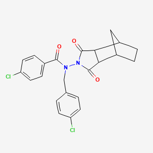 molecular formula C23H20Cl2N2O3 B4226538 4-chloro-N-(4-chlorobenzyl)-N-(3,5-dioxo-4-azatricyclo[5.2.1.0~2,6~]dec-4-yl)benzamide 