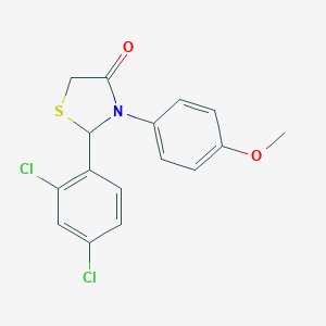 molecular formula C16H13Cl2NO2S B422655 2-(2,4-Dichlorophenyl)-3-(4-methoxyphenyl)-1,3-thiazolidin-4-one 