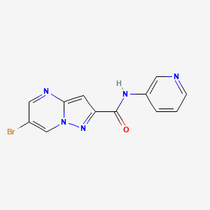molecular formula C12H8BrN5O B4226559 6-bromo-N-3-pyridinylpyrazolo[1,5-a]pyrimidine-2-carboxamide 
