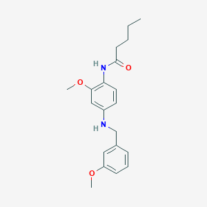 molecular formula C20H26N2O3 B4226569 N-{2-methoxy-4-[(3-methoxybenzyl)amino]phenyl}pentanamide 