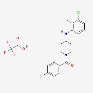 molecular formula C21H21ClF4N2O3 B4226570 N-(3-chloro-2-methylphenyl)-1-(4-fluorobenzoyl)-4-piperidinamine trifluoroacetate 