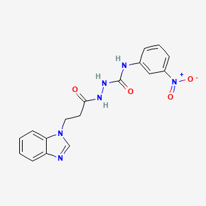 molecular formula C17H16N6O4 B4226577 2-[3-(1H-benzimidazol-1-yl)propanoyl]-N-(3-nitrophenyl)hydrazinecarboxamide 