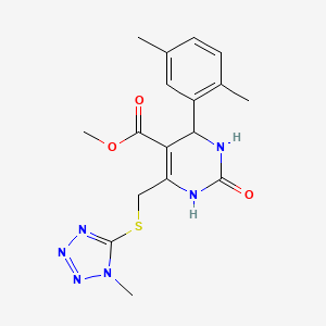 molecular formula C17H20N6O3S B4226589 methyl 4-(2,5-dimethylphenyl)-6-{[(1-methyl-1H-tetrazol-5-yl)thio]methyl}-2-oxo-1,2,3,4-tetrahydro-5-pyrimidinecarboxylate 