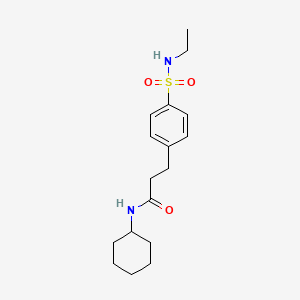 molecular formula C17H26N2O3S B4226606 N-cyclohexyl-3-{4-[(ethylamino)sulfonyl]phenyl}propanamide 