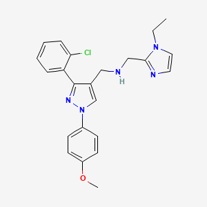 molecular formula C23H24ClN5O B4226617 1-[3-(2-chlorophenyl)-1-(4-methoxyphenyl)-1H-pyrazol-4-yl]-N-[(1-ethyl-1H-imidazol-2-yl)methyl]methanamine 