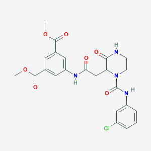 molecular formula C23H23ClN4O7 B4226618 dimethyl 5-{[(1-{[(3-chlorophenyl)amino]carbonyl}-3-oxo-2-piperazinyl)acetyl]amino}isophthalate 