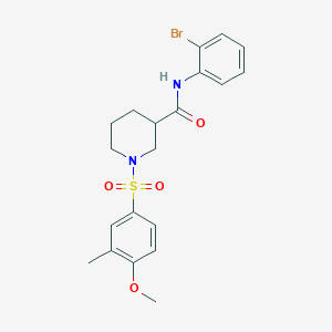molecular formula C20H23BrN2O4S B4226625 N-(2-bromophenyl)-1-[(4-methoxy-3-methylphenyl)sulfonyl]-3-piperidinecarboxamide 