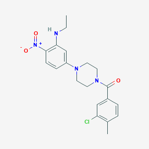 5-[4-(3-chloro-4-methylbenzoyl)-1-piperazinyl]-N-ethyl-2-nitroaniline
