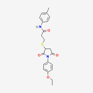 3-{[1-(4-ethoxyphenyl)-2,5-dioxo-3-pyrrolidinyl]thio}-N-(4-methylphenyl)propanamide