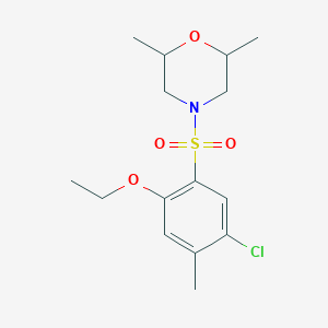 molecular formula C15H22ClNO4S B4226644 4-[(5-chloro-2-ethoxy-4-methylphenyl)sulfonyl]-2,6-dimethylmorpholine 