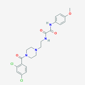 molecular formula C22H24Cl2N4O4 B422665 N-(2-{4-[(2,4-dichlorophenyl)carbonyl]piperazin-1-yl}ethyl)-N'-(4-methoxyphenyl)ethanediamide 